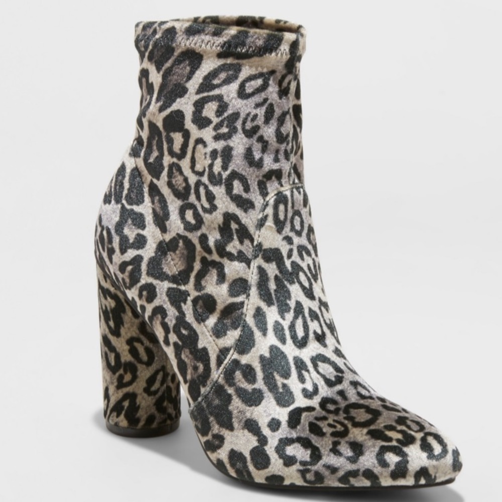 COPY - Adorable Leopard Cylinder Heel Booties- 11